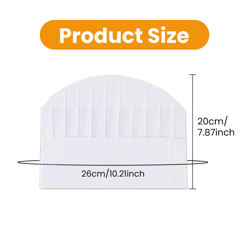 Aulufft Chef Hats 50 Pack Disposable 8 Inch Paper Chef Hats, White Chef Toques Caps for Home Kitchen, Baking and Party Favors - Image 2